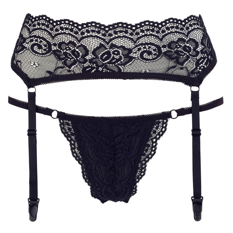 Cottelli Lingerie Suspender belt and string Set 23218741051B-ru