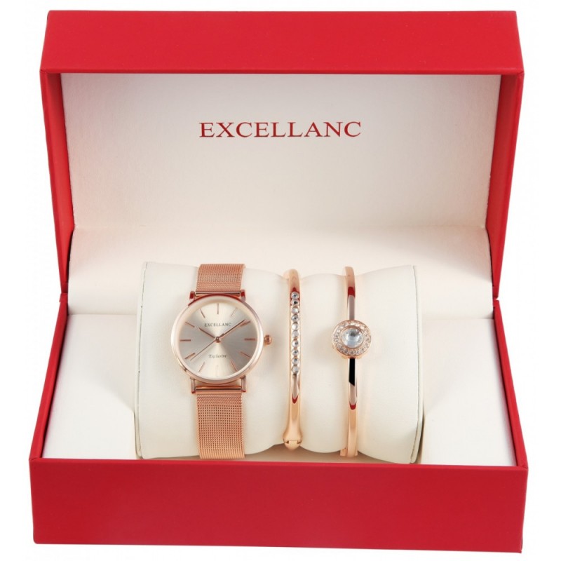 Excellanc ladies gift set with watch and 2 bracelets 1800154-001-ru