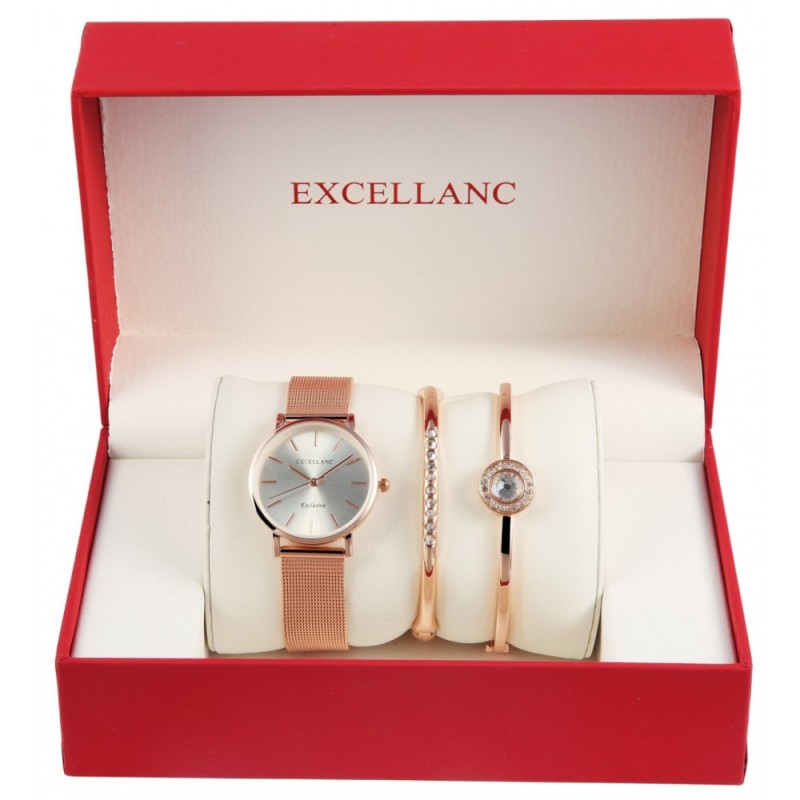 Excellanc ladies gift set with watch and 2 bracelets 1800154-002-ru
