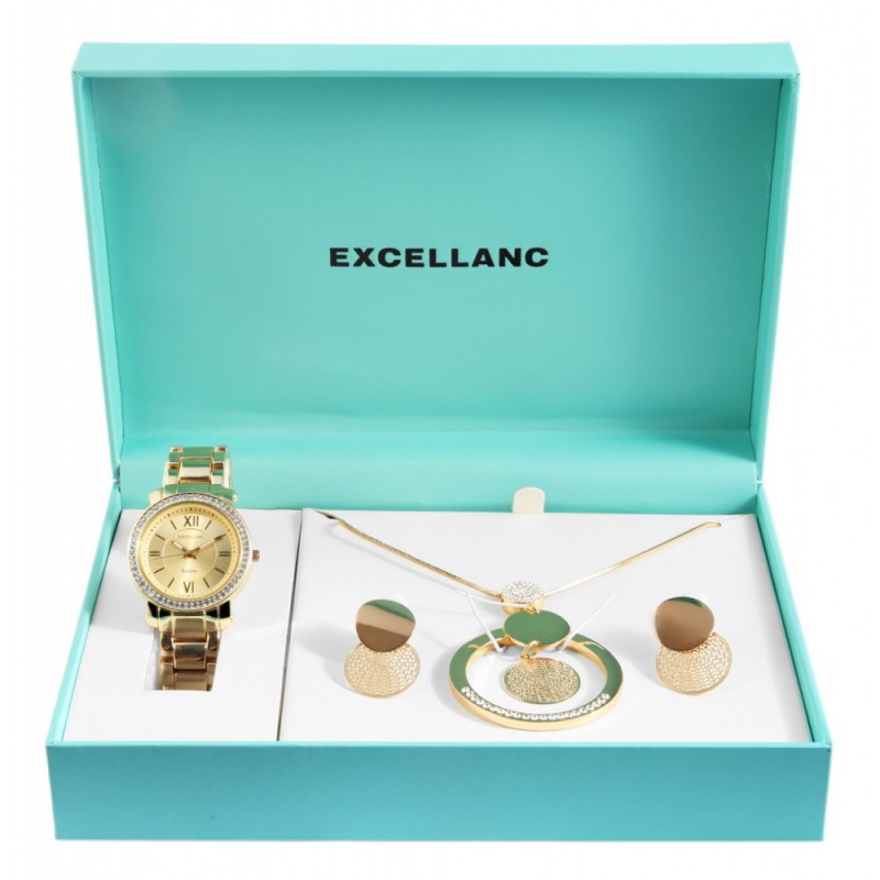 Excellanc ladies watch gift set with necklace and stud earrings 1800175-001-ru