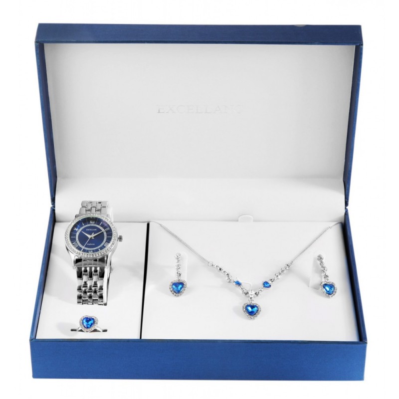 Excellanc ladies watch gift set with necklace, ring and earrings 1800220-002-ru