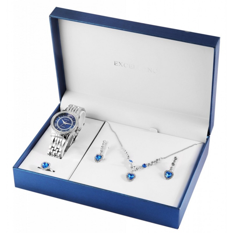 Excellanc ladies watch gift set with necklace, rin...