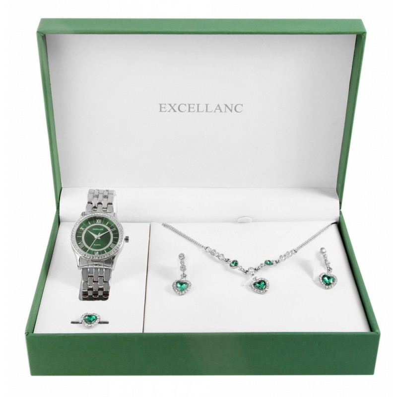 Excellanc ladies watch gift set with necklace, ring and earrings 1800220-006-ru