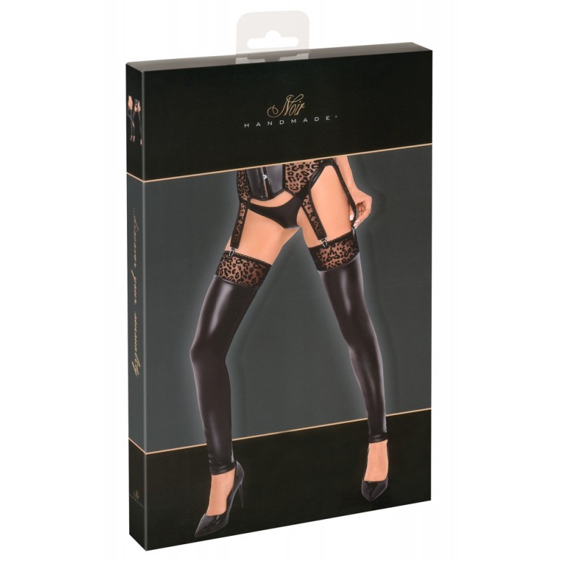 Noir Handmade Wetlook Ladies Stockings 25404101021-E-ru